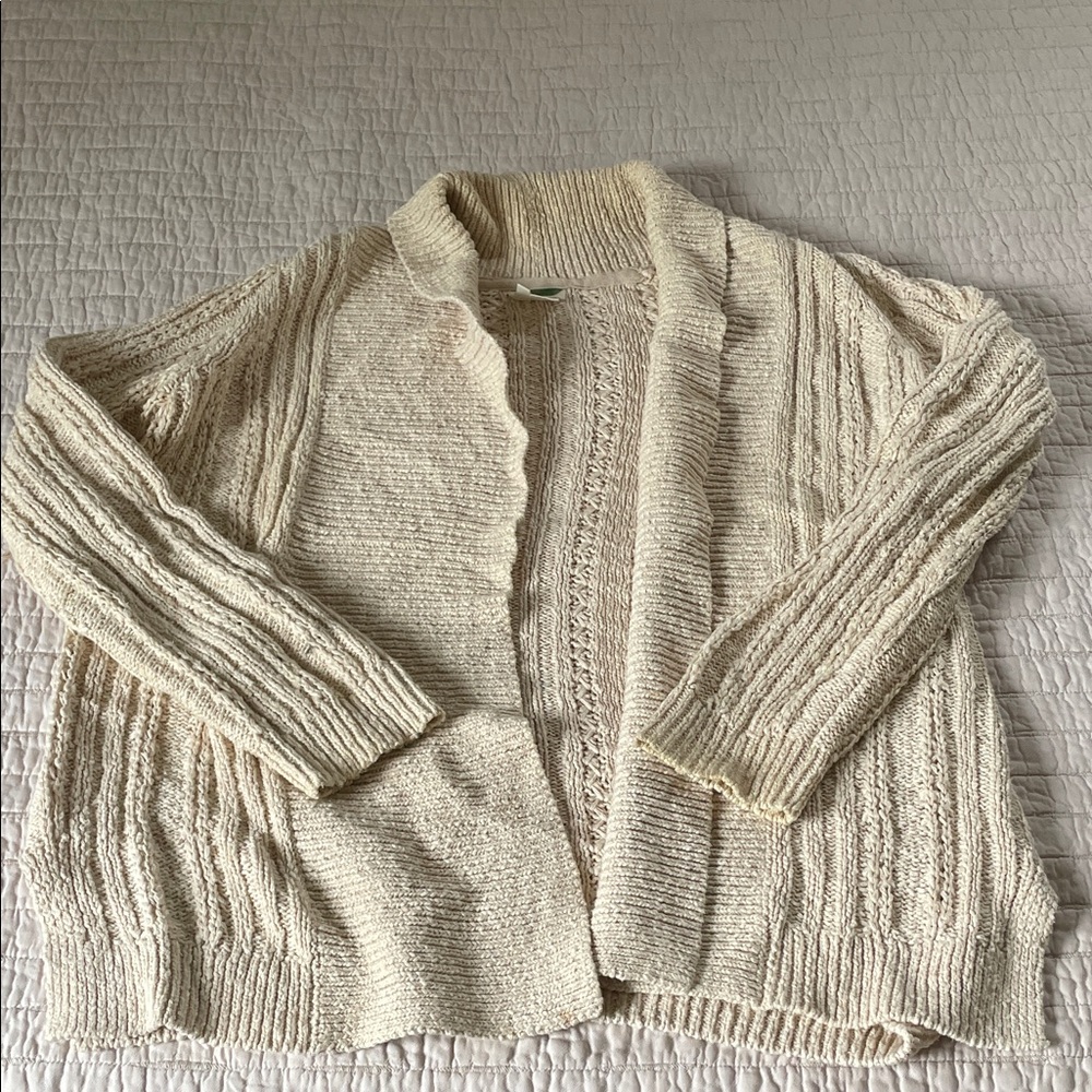 Anthropologie Cream Knit Cardigan